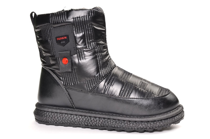 LD-750 Fashion T-B17-1-МП/Z Полусапожки женские чер нейлон+иск кожа, подклад иск мех
