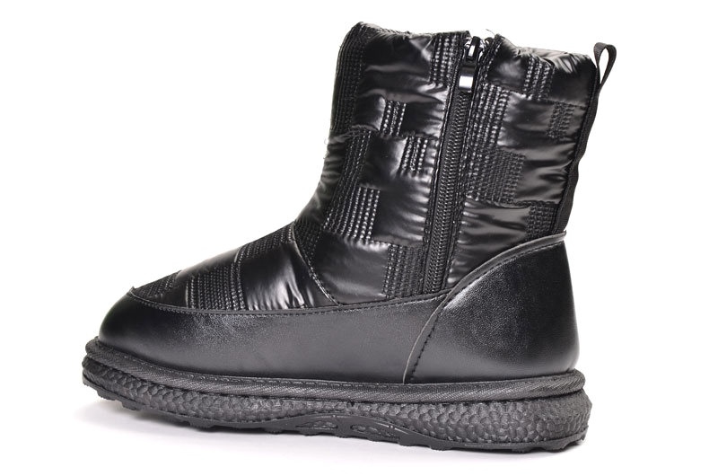 LD-750 Fashion T-B17-1-МП/Z Полусапожки женские чер нейлон+иск кожа, подклад иск мех