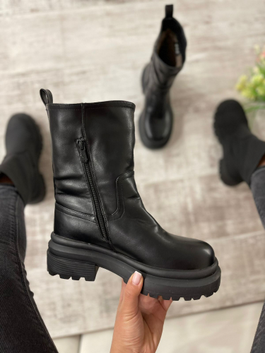 998 Fashion A5351-МП/Z Ботинки женские чер иск кожа, подклад нат шерсть
