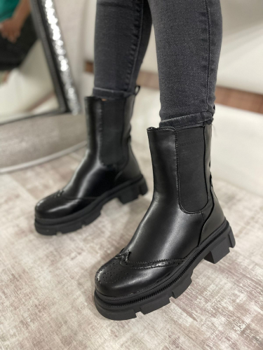 998 Fashion A558-МП/Z Ботинки женские чер иск кожа, подклад нат шерсть