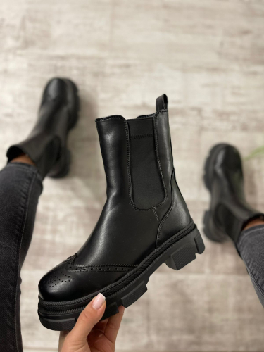 998 Fashion A558-МП/Z Ботинки женские чер иск кожа, подклад нат шерсть