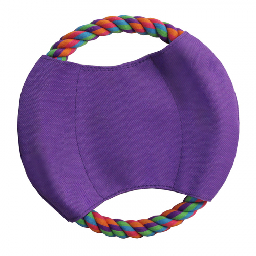 Триол Игрушка для собак, веревка цветная, круг с тканью, 25см.