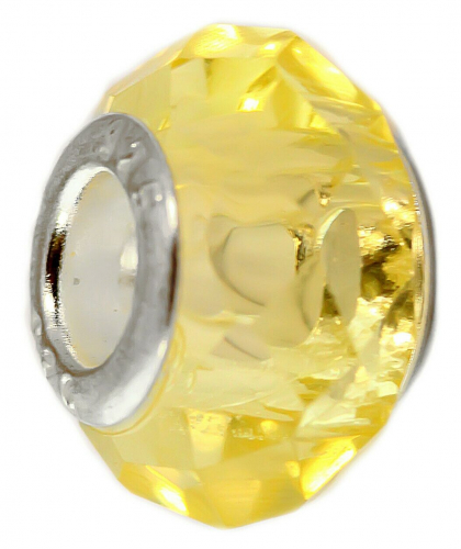Бусина-шарм, граненое стекло, желтый  X 214