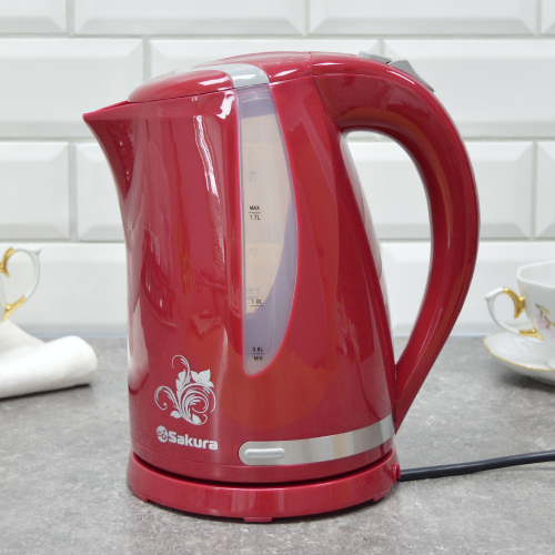 Чайник электрический 1,7л красный с серым SA-2318RG арт.SA-2318RG
