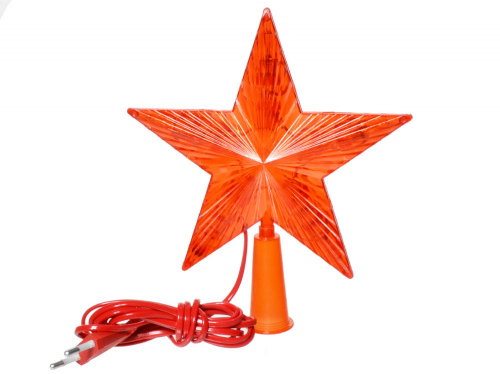 Гирлянда-макушка Звезда 10 ламп 16см (красная)