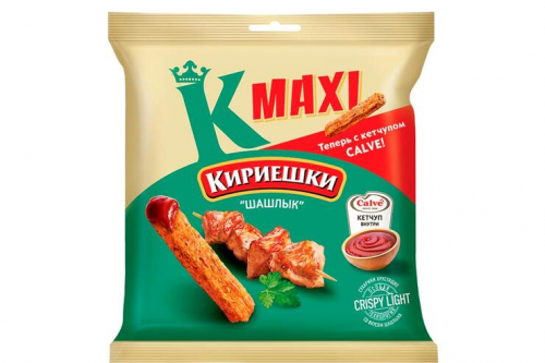 «Кириешки Maxi», сухарики со вкусом «Шашлык» и с кетчупом «Calve», 75 г