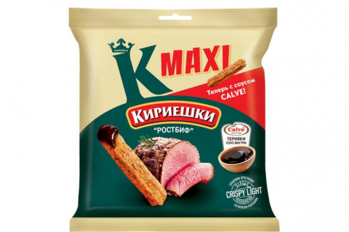 «Кириешки Maxi», сухарики со вкусом «Ростбиф» и с соусом терияки «Calve», 75 г