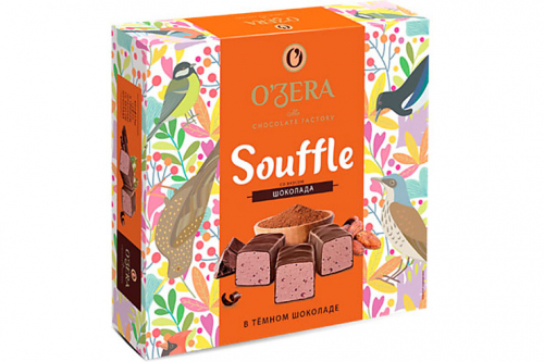 «O'Zera», конфеты Souffle со вкусом шоколада, в тёмном шоколаде, 360 г