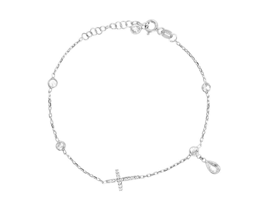 Браслет из серебра куб.циркон., ТФБ-1104