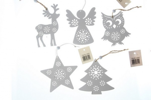 Украшение новогоднее в ассортименте (сова, олень, ёлка, звезда, ангел), 9 х 8 см дерево