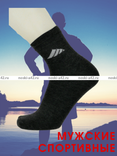Берёза носки мужские спортивные бесшовные дезодорирующие 7 Дней