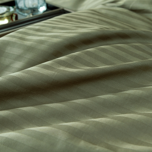 Комплект постельного белья Страйп Сатин Однотонный на резинке CTR028