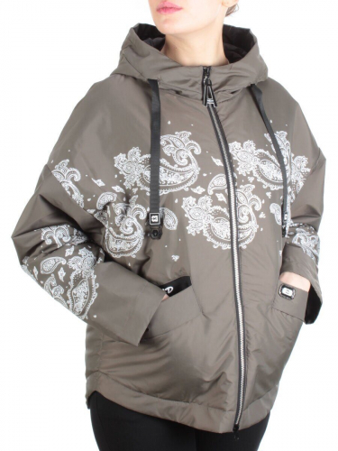 ZW-2312-C SWAMP COLOR Куртка демисезонная женская BLACK LEOPARD (100 гр.синтепон) размер 46