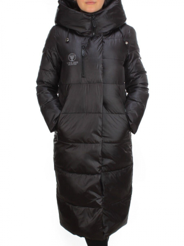 S21105 BLACK Пальто зимнее женское облегченное Y SILK TREE размер XL - 50 российский