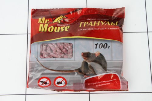 Mr.Mouse гранулы от грызунов 100г в пакете M-914 /50шт