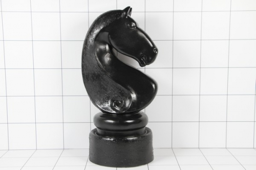 Садовая фигура Шахматный конь, 54см (гипс, черный) 122000 САМОВЫВОЗ