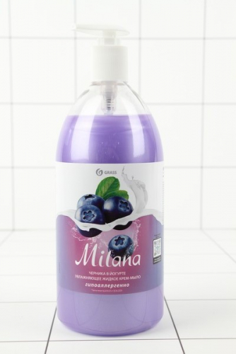 Мыло жидкое Milana 1л (флакон с дозатором) Черника в йогурте GraSS/6