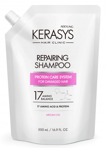 Восстанавливающий шампунь для волос Damage Care Repairing Shampoo, KERASYS   500 мл (запаска)
