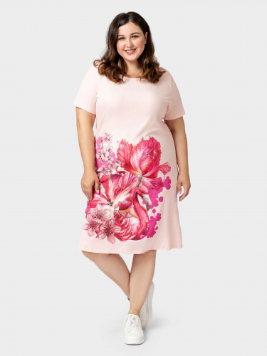 Платье женское PLUS Size Фламинго цветы