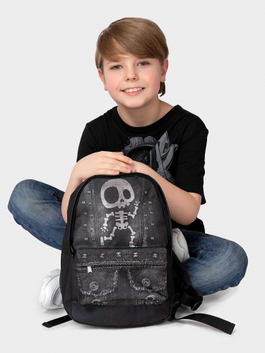 Рюкзак детский с принтом Скелетик джинса