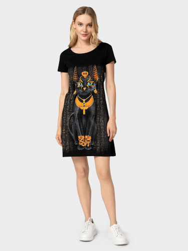 Платье женское хлопок Кошки Кошка Египет