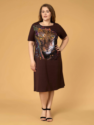 Платье Леопард флюид PLUS Size