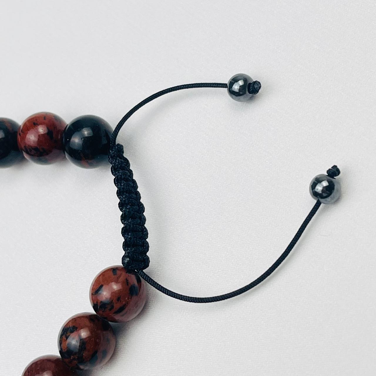 Радуга Самоцветов Браслет регулируемый из Обсидиана, Лавы и Гематита