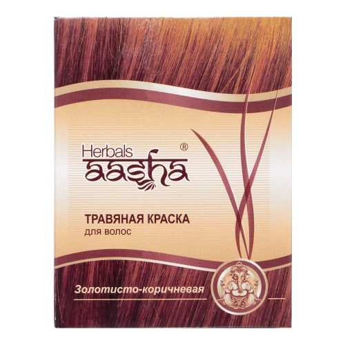 Aasha Краска для волос Золотисто-Коричневая 60г