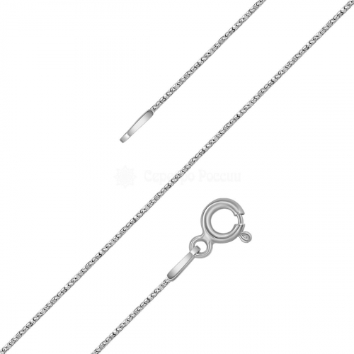 Цепь из серебра родированная - Снейк с алмазной огранкой, 40 см 1830R010L40