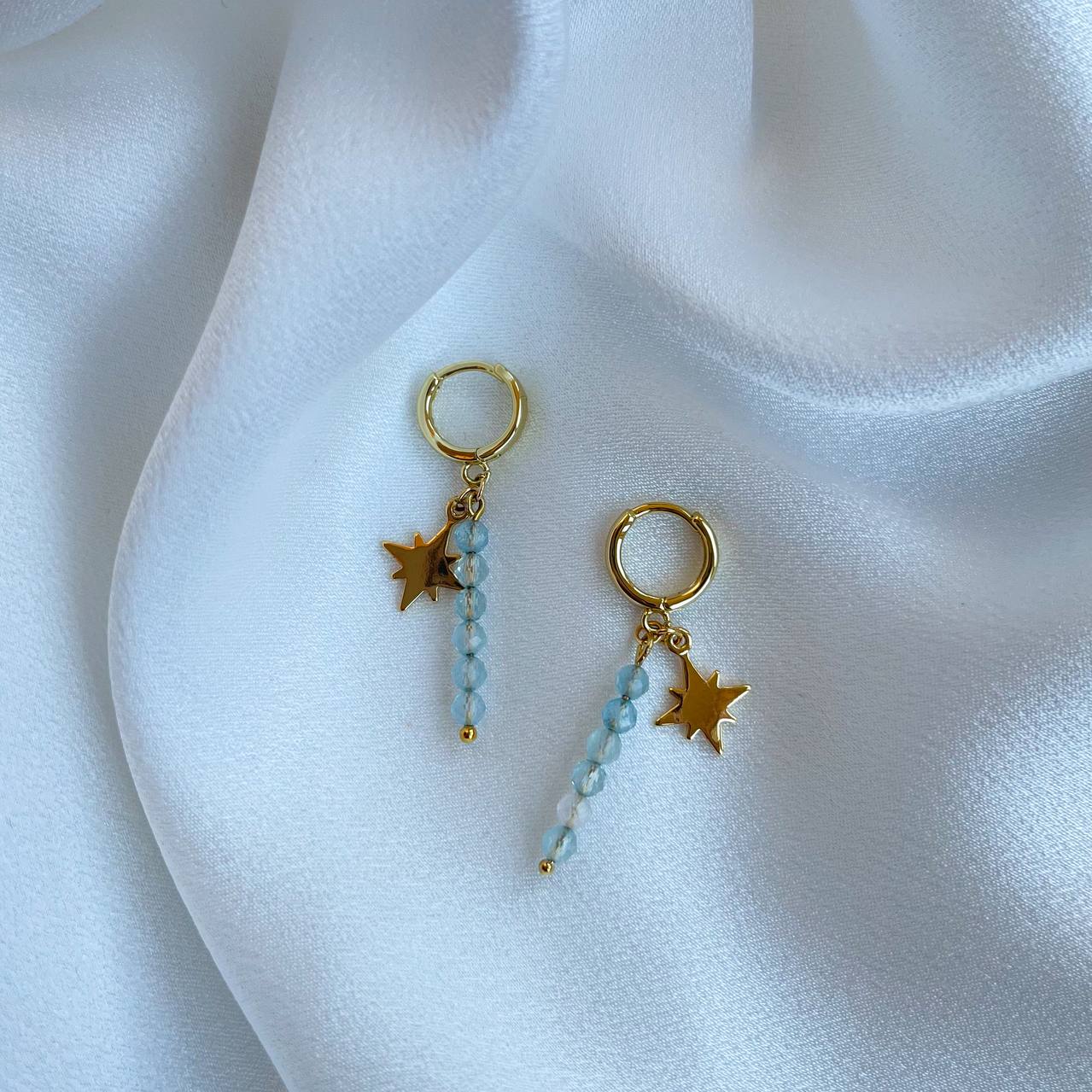 Радуга Самоцветов Серьги длинные из Аквамарина