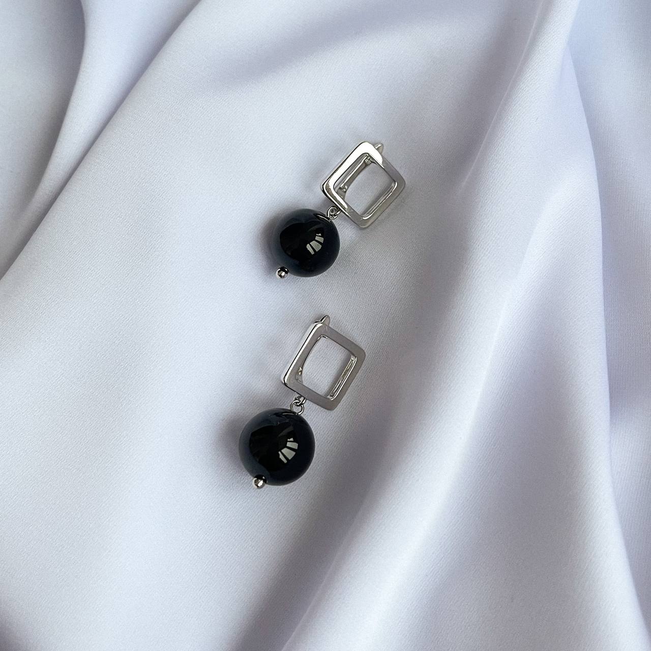 Радуга Самоцветов Серьги крупные с Агатом