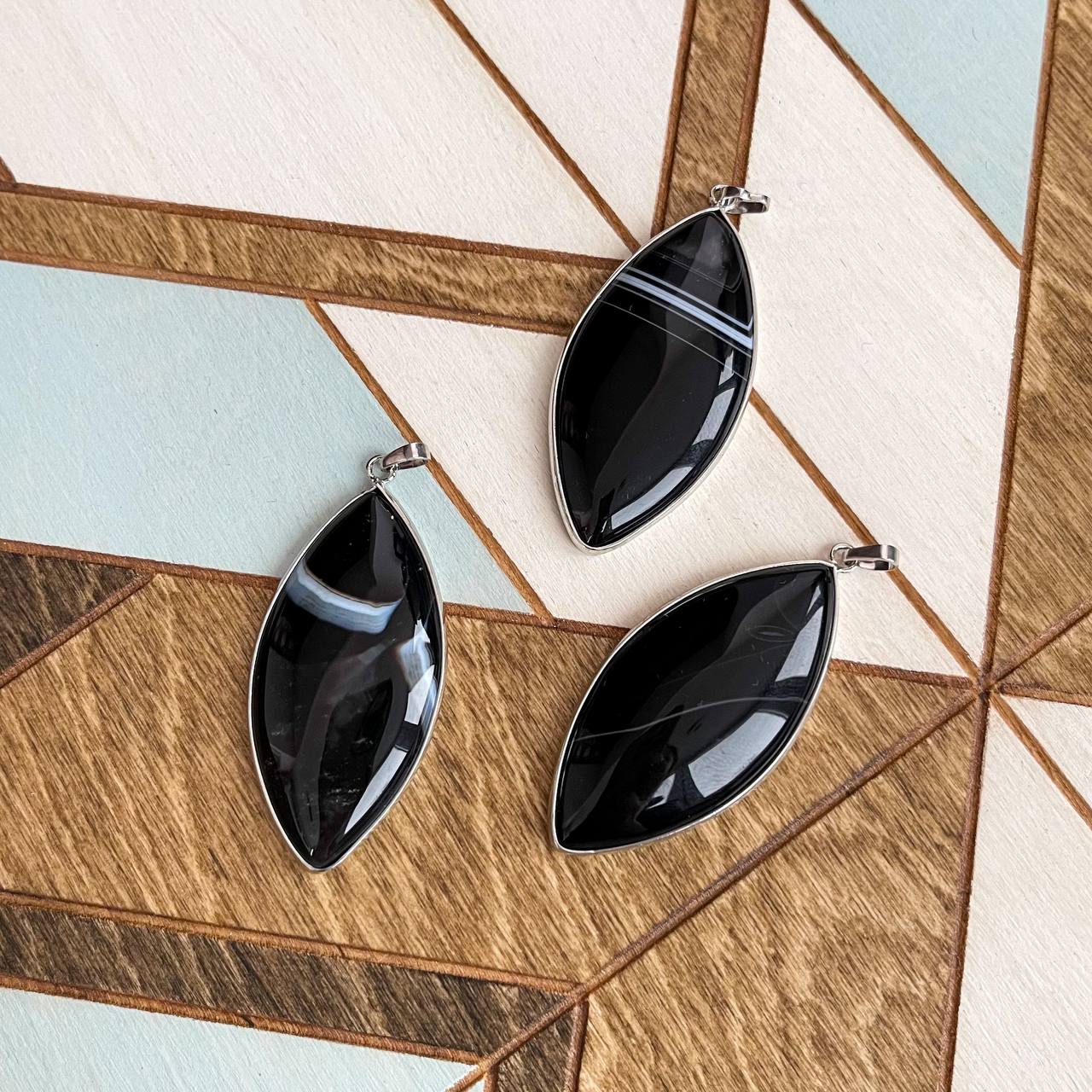 Радуга Самоцветов Кулон из Агата полосатого в оправе