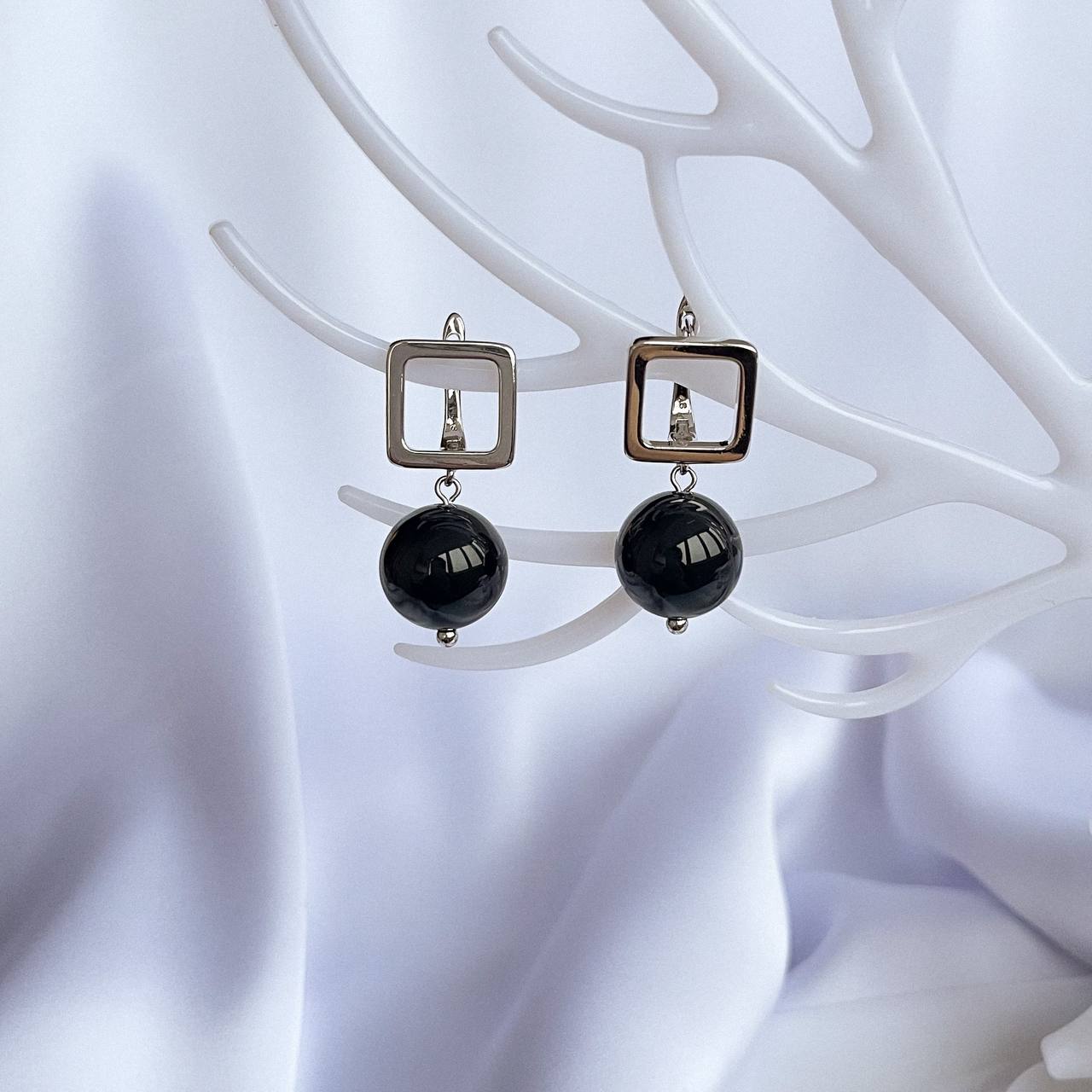 Радуга Самоцветов Серьги крупные с Агатом