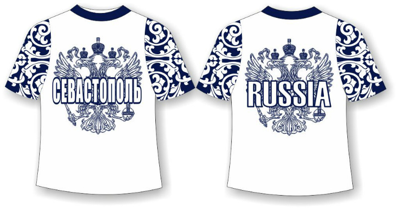 Детская футболка Севастополь хохлома синяя