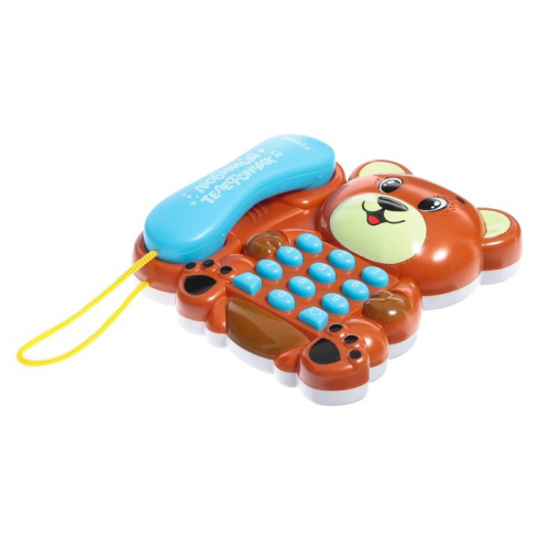 Музыкальный телефон «Весёлый мишка», звук, свет, уценка