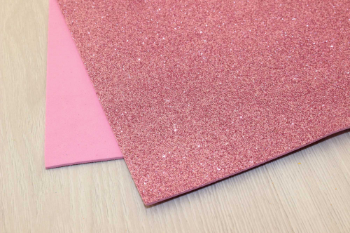 Фоамиран EVA глиттерный (насыщенно-розовый), 2мм 20см*30см, упак.10шт В наличии