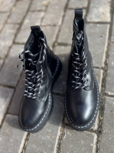 Ботинки жен черн кож 4000 ру с 36 по 40 ЗИМА на шерсти (Португалия)