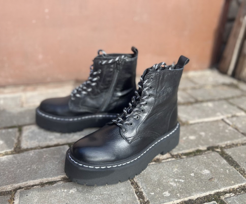 Ботинки жен черн кож 4000 ру с 36 по 40 ЗИМА на шерсти (Португалия)