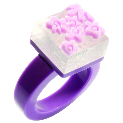 Кольцо Floating Flower Фиолетовый
