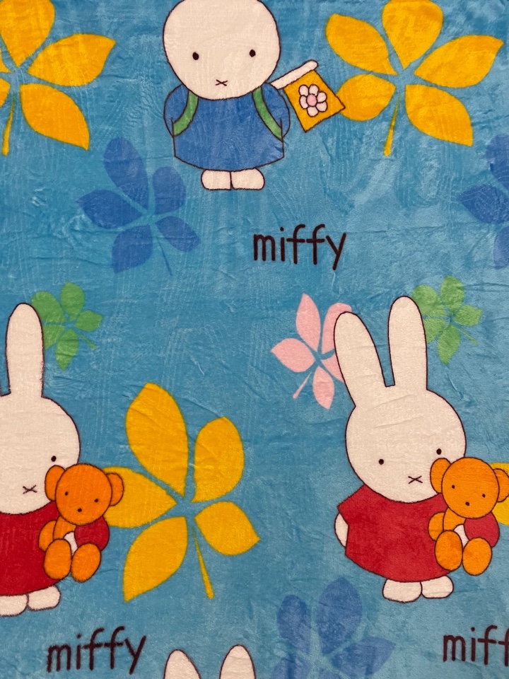 Плед детский микрофибра ЗАЙЧИК MIFFY С МИШКОЙ 110х110