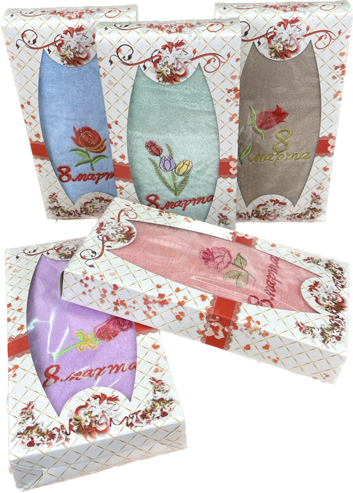 Набор полотенце крупная вафелька и салфетка микрофибра 8 МАРТА ШОКОЛАДКА 2 пр р-р 25х50 и 25х25