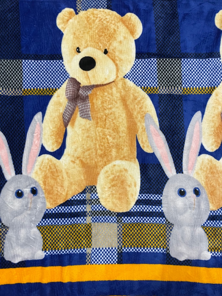 Плед детский микрофибра МИШКА ТЕДДИ С ЗАЙЧИКОМ 110х110