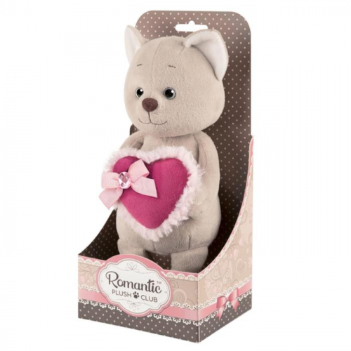 Мягкая игрушка «Романтичный Котик» с розовым сердечком, 20 см