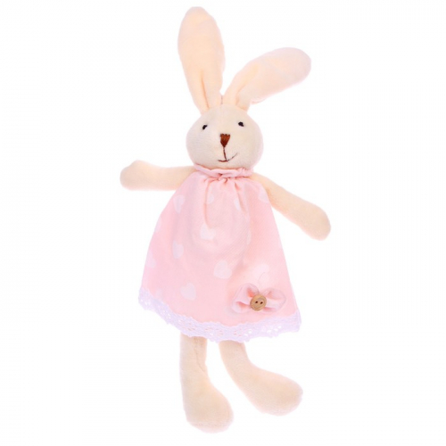 Мягкая игрушка «Зайка», платье в сердечко, цвета МИКС