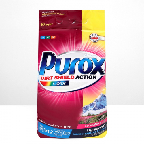Purox Color - стиральный порошок для цветного белья  10 кг пакет ( 142 стирки)