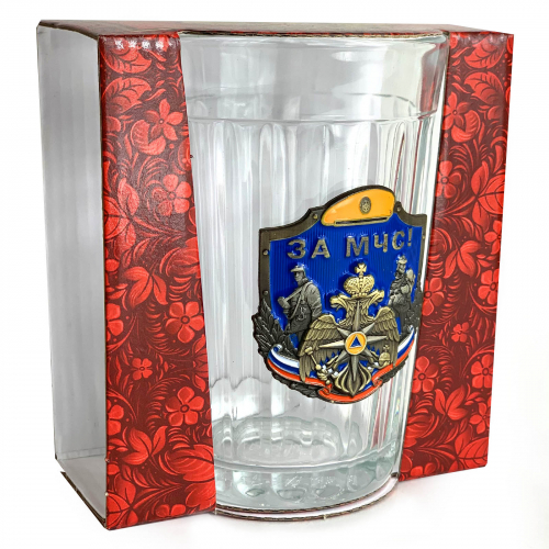 Граненый стакан «МЧС» – сверхпрочный подарочный вариант с эмблемой спасателей №98
