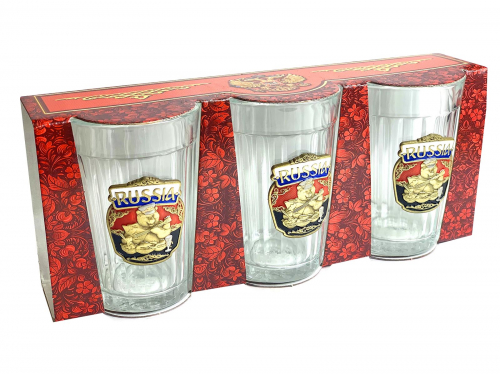 Набор стаканов «Русский медведь» – комплект заключен в оригинальный картонный футляр