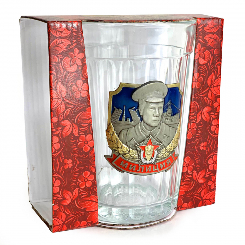 Классический граненый стакан «Милиция» – символ советского времени в подарочной упаковке №109