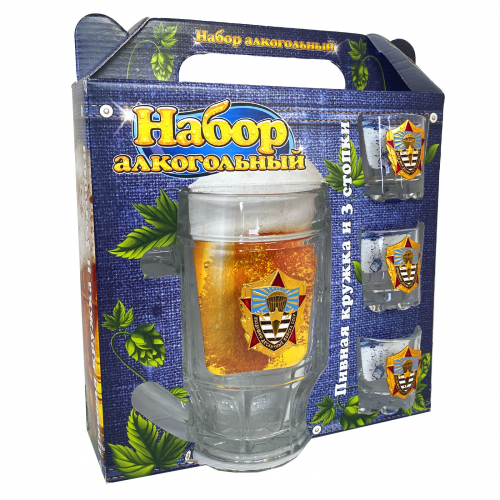 Набор для алкоголя «ВДВ СССР» –  пивная кружка и стопки для приготовления и употребления одного из самых брутальных коктейлей