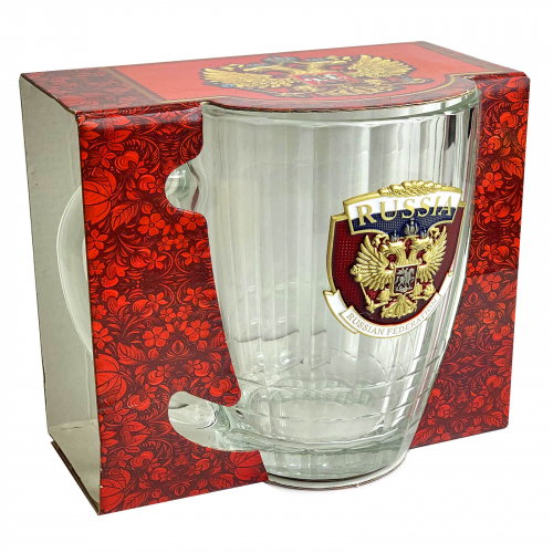 Пивная кружка «Россия» – стекло сохраняет вкус и подчеркивает цвет напитка №93